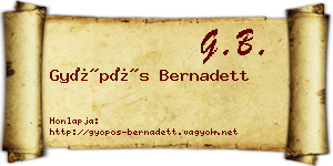 Gyöpös Bernadett névjegykártya