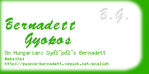 bernadett gyopos business card